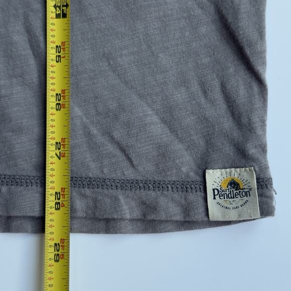 Surf Pendleton Mens Slub T-Shirt Large Beige Crew Neck Elevated Basic - Picture 4 of 5